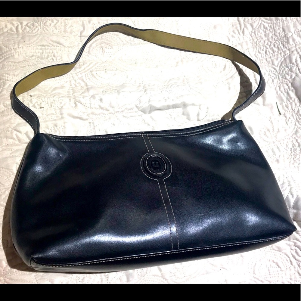 Small black leather purse